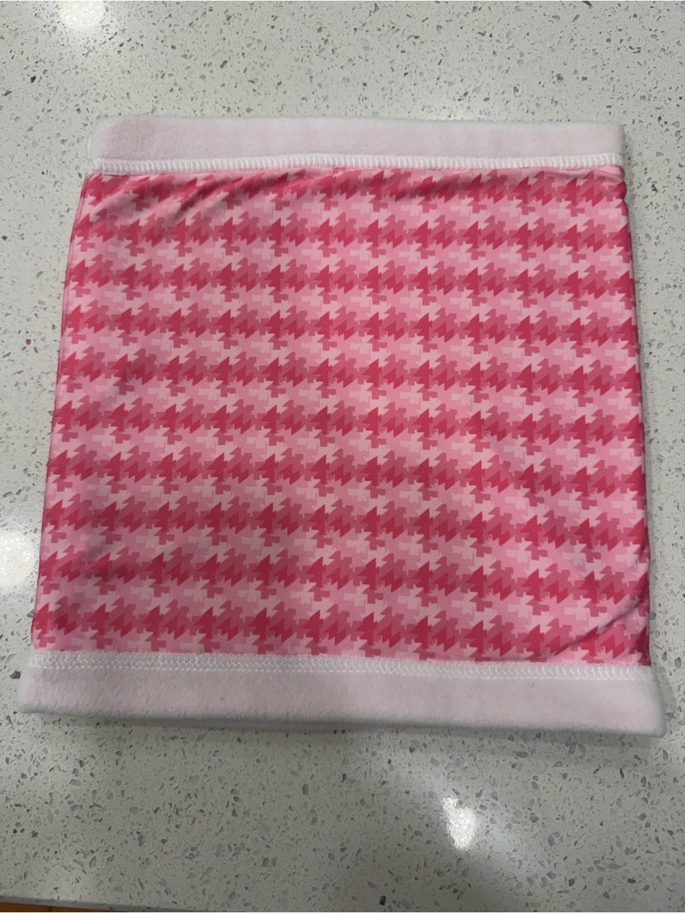 Kids Pink Powpow Houndstooth Neck Gaiter - Picture 3 of 5